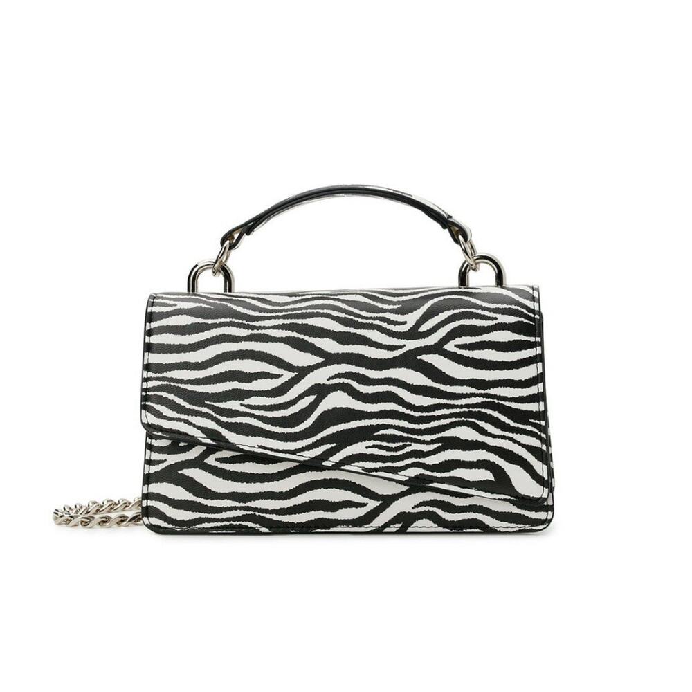 No Boundaries Women's Contemporary Top Handle Handbag, Black and White Zebra